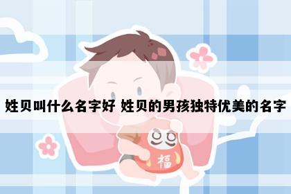 姓贝叫什么名字好 姓贝的男孩独特优美的名字